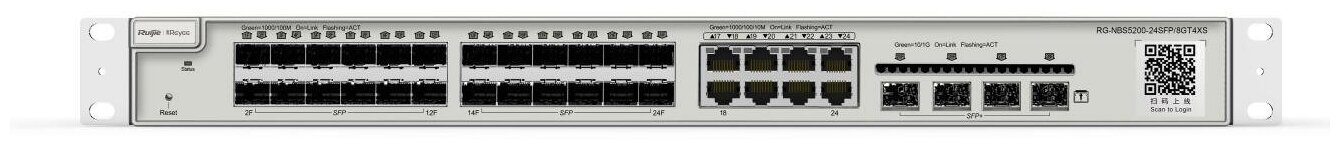 24 Port Gigabit SFP with 8 combo RJ45 ports Layer 2 Managed Switch, 4 * 10G